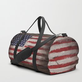 Wood American Flag Duffle Bag