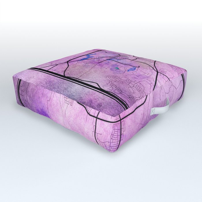 Casper United States Pyxis Watercolor Map Outdoor Floor Cushion