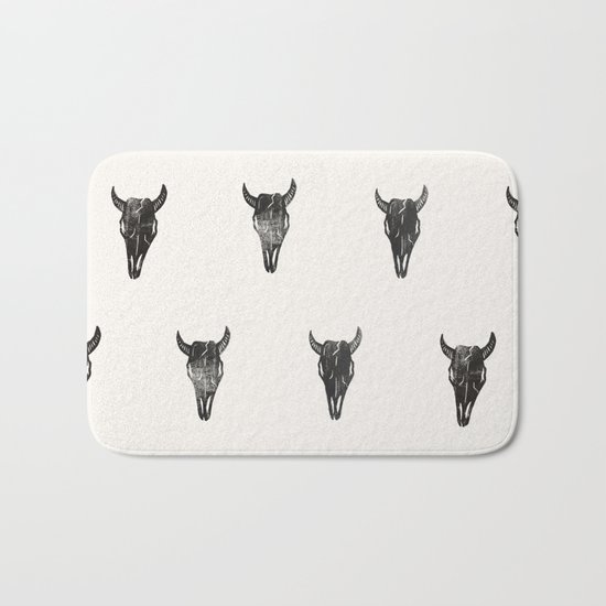 Stamped Skull Bath Mat