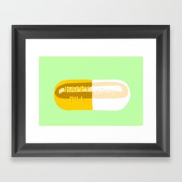 Happy Pill Mint Framed Art Print