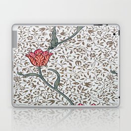 William Morris Pink Tulip Floral Pattern Laptop Skin