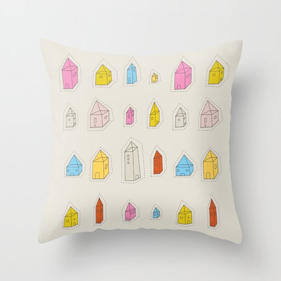 Transparent Houses Throw Pillow