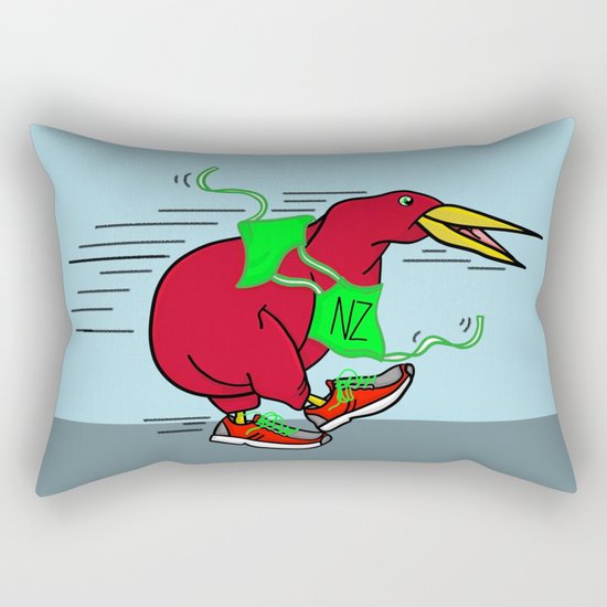 Kiwi Wearing Running Shoes Rectangular Pillow