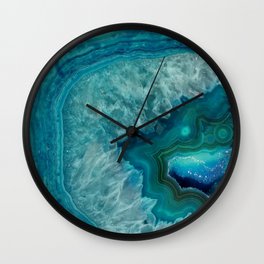 Turquoise teal decorative stone Wall Clock
