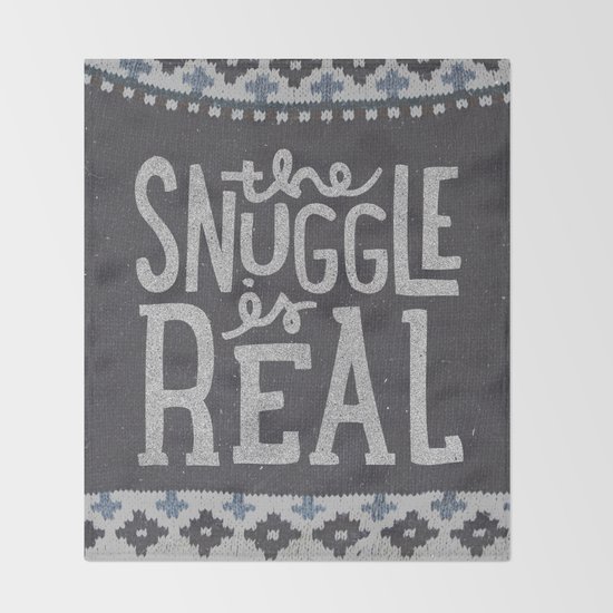 the snuggle is real Throw Blanket