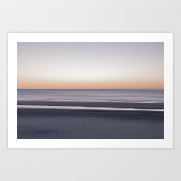 Sunset coastal beach art print - long exposure portugese landscape - nature and travel photography Art Print