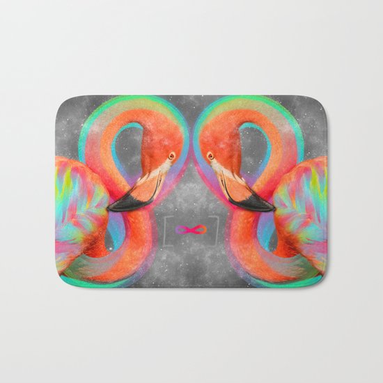 Infinite Possibilities - (Neon Infinity Flamingo) Bath Mat