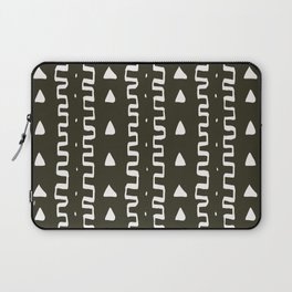 Merit Mud Cloth Forest Green and White Triangle Pattern Laptop Sleeve