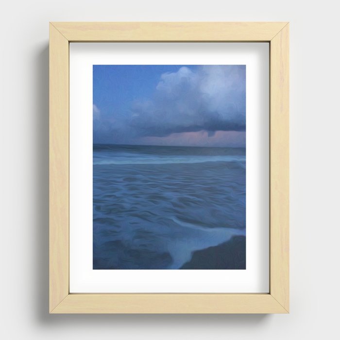 Cloudy Beaches Recessed Framed Print