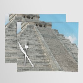 Mexico Photography - Ancient Pyramid Under The Blue Sky Placemat