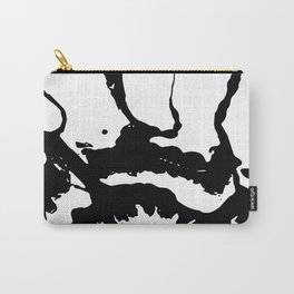 spill Carry-All Pouch | Parasitic, Black And White, Aftermath, Explosion, Destruction, Hole, Spinpainting, Paintsplatter, Ink, Graphic 