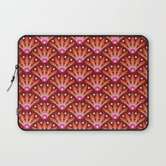 Sunshine Seigaiha Wave – Pink & Maroon Laptop Sleeve