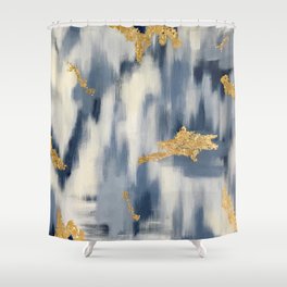 Ikat Shower Curtains For Any Bathroom, Navy Ikat Shower Curtain