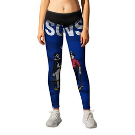 Wisconsin state flag brush stroke, Wisconsin flag background Leggings