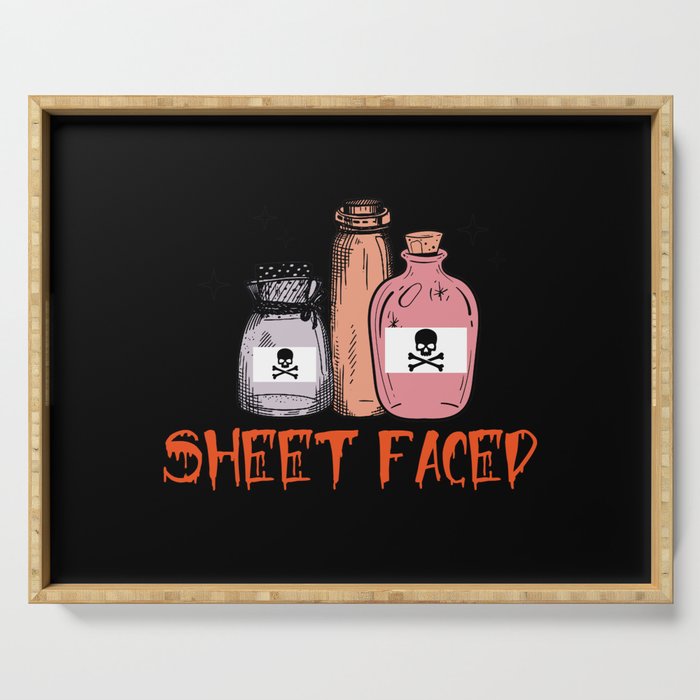 Halloween poison sheet faced quote Serving Tray