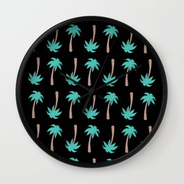 Palm Tree Pattern Illustration Wall Clock