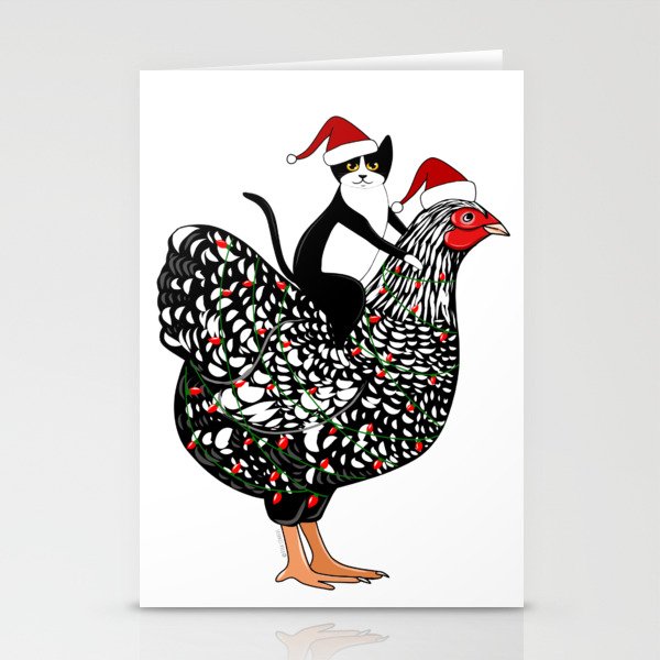 Meowy Chickenmas Stationery Cards