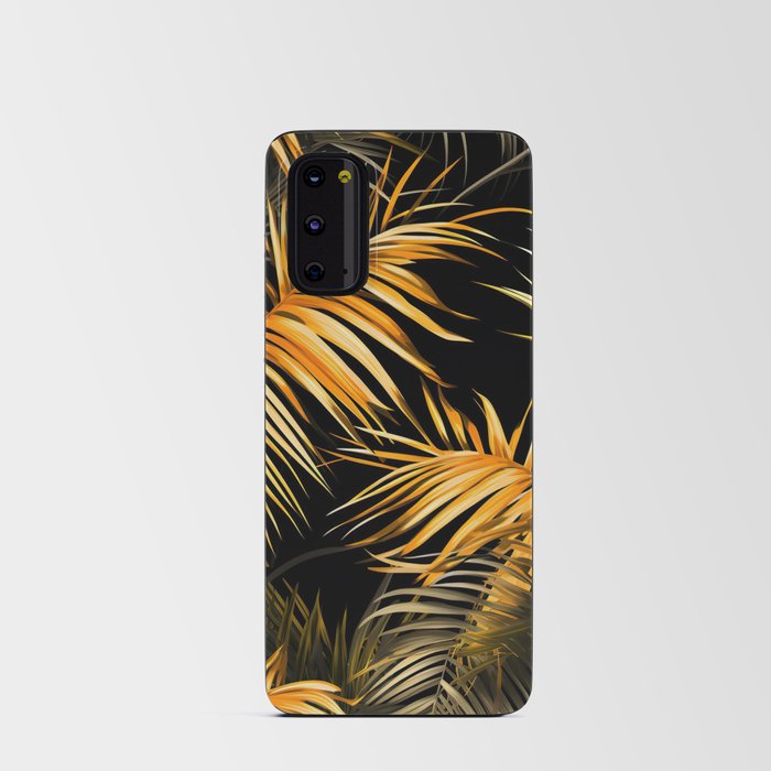Tropical golden palm leaves  Android Card Case
