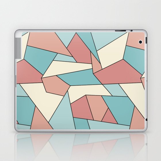 Geometric pattern retro vintage pastel  Laptop & iPad Skin