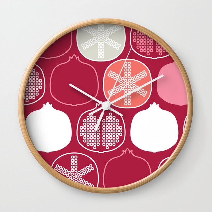Scandi Pomegranate Wall Clock