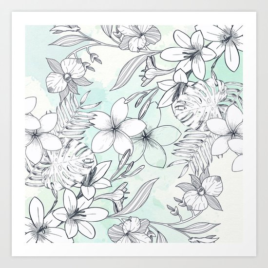 Floral Sketches Art Print