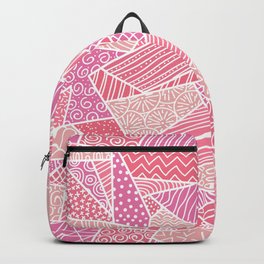 Pink and white hand drawn abstract pattern Backpack
