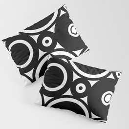 Retro Black White Circles Pop Art Pillow Sham