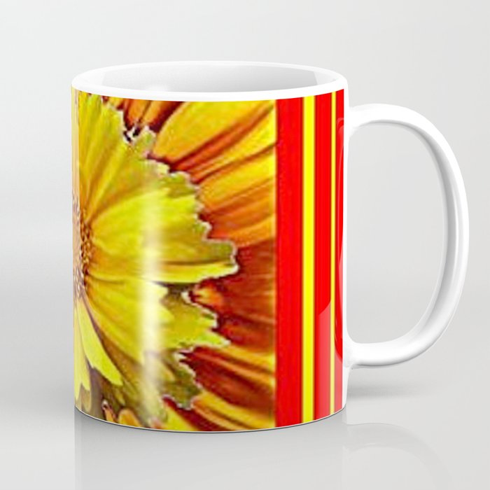 RED & YELLOW  FLOWER DECO MODERN ART Coffee Mug