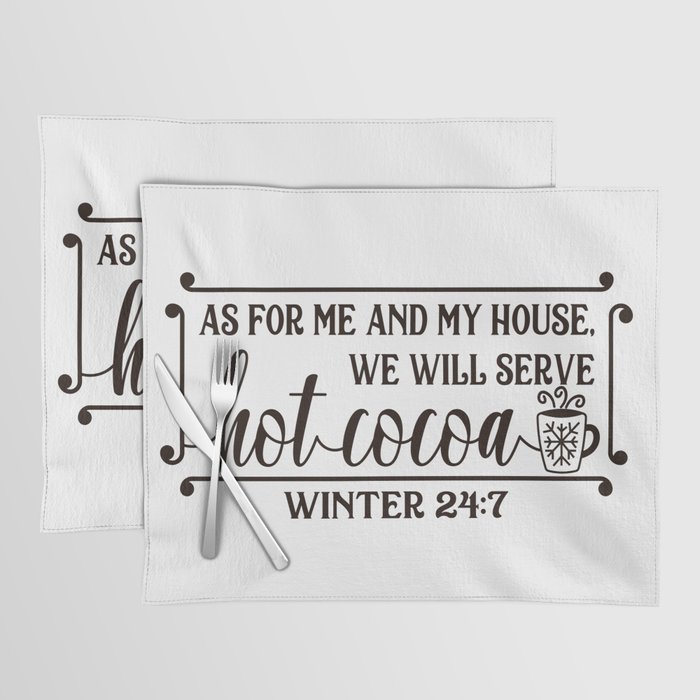 Funny Winter Hot Cocoa Sign Placemat