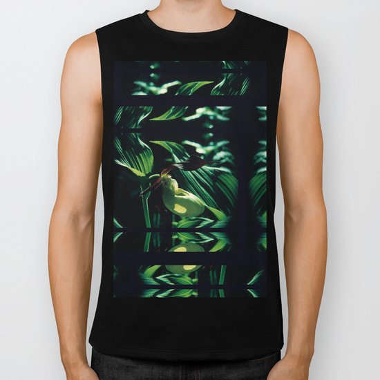 Flower in the Moonlight #3 #Lady's Slipper Biker Tank
