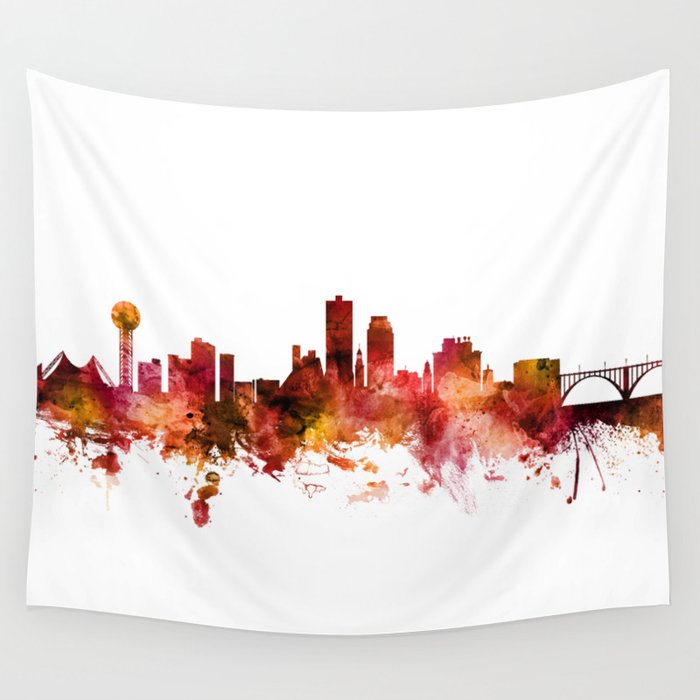 Knoxville Tennessee Skyline Wall Tapestry