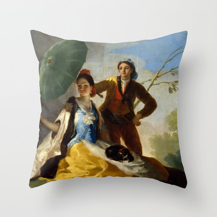 Francisco Goya "The Parasol (El quitasol) (The Sunshade)" Throw Pillow