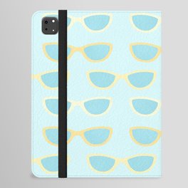 Yellow and blue retro sunglasses iPad Folio Case