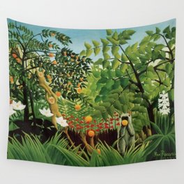 Henri Rousseau Exotic Landscape Wall Tapestry
