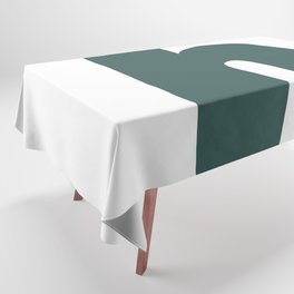 h (Dark Green & White Letter) Tablecloth