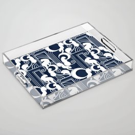 Deco Gatsby Panthers // navy and silver Acrylic Tray