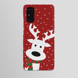 Reindeer in a snowy day (red) Android Case