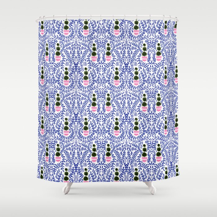 Southern Living - Chinoiserie Pattern Small Shower Curtain