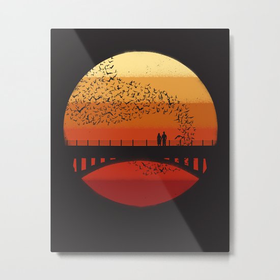 Into the Setting Sun Metal Print