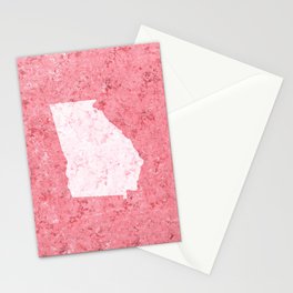 State of Georgia | Light Pink Shape on Dark Pink Background Stationery Card