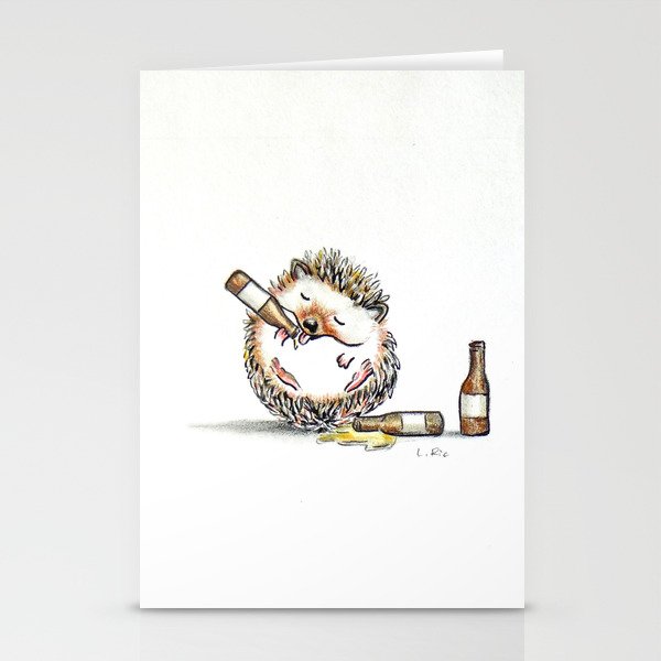 Drunk Hedgehog Stationery Cards