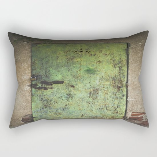 Rusty Green Door Rectangular Pillow