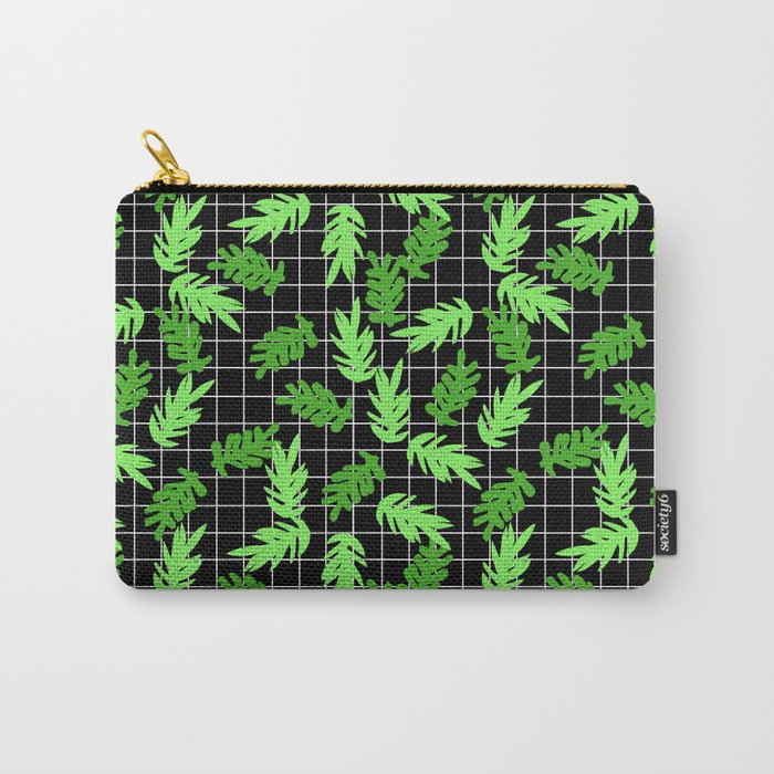 Leif - pattern grid minimal leaf repeating pattern hipster minimal iphone6 case for gender neutral  Carry-All Pouch