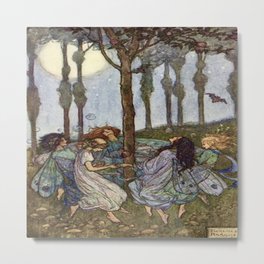 “Sacred Sisters” by Florence Harrison (1903) Metal Print | Fairies, Acrylic, Vintage, Fantasy, Digital, Florenceharrison, Sacred, Floral, Sistarsprkls, Sisters 