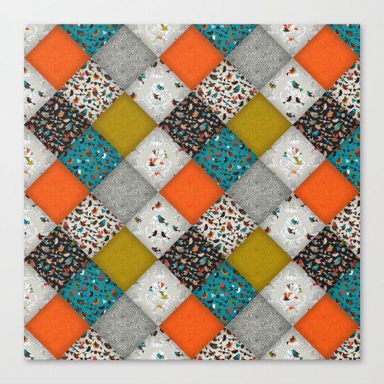 bird love diamonds Canvas Print