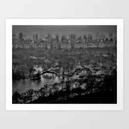 Foggy Day in Central Park Art Print