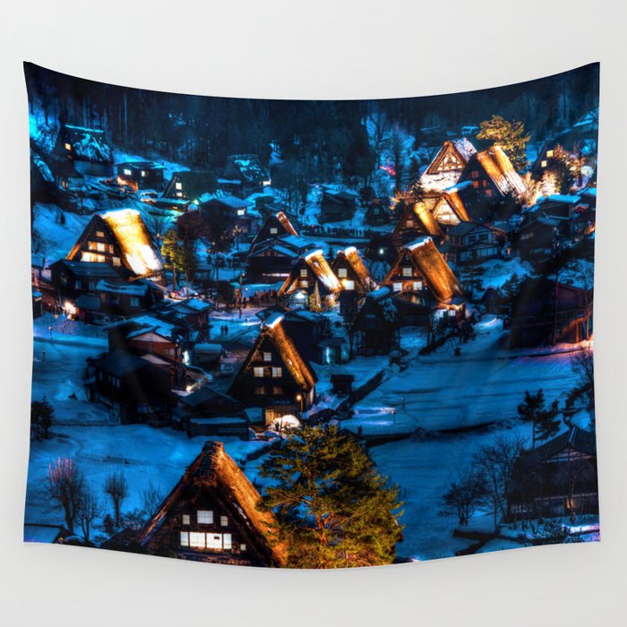 Magical Village Wall Tapestry