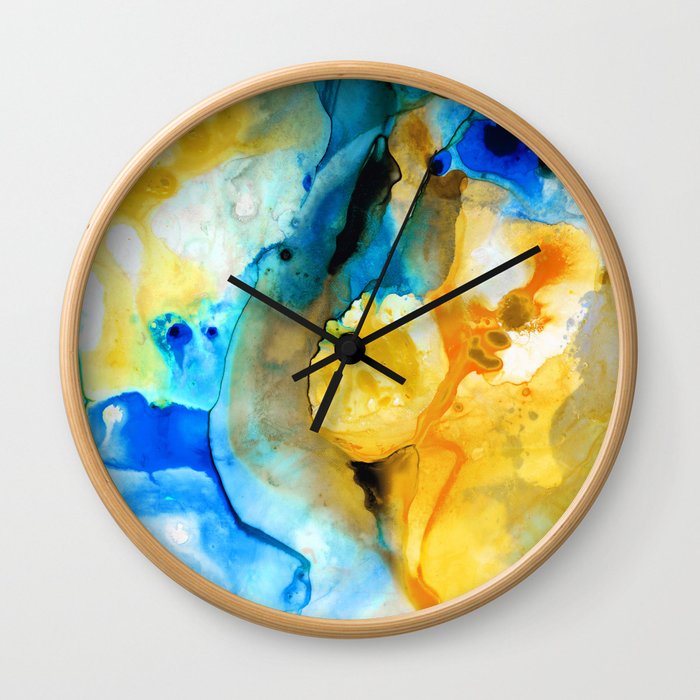 Iced Lemon Drop - Abstract Art By Sharon Cummings Wall Clock