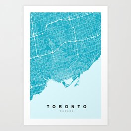 Toronto Map Canada | Aqua, More Colors, Review My Collections Art Print