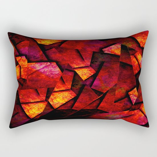 Fragments Of Fire - Abstract, geometric, fragmented pattern Rectangular Pillow